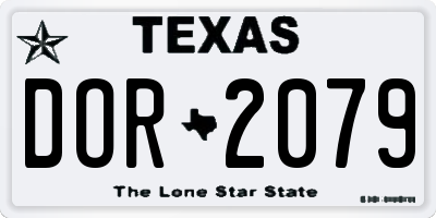 TX license plate DOR2079