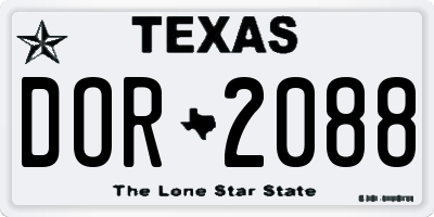 TX license plate DOR2088