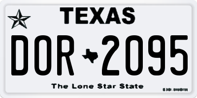 TX license plate DOR2095