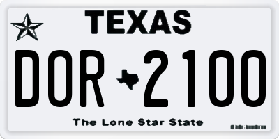 TX license plate DOR2100