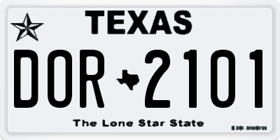 TX license plate DOR2101