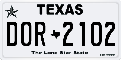 TX license plate DOR2102