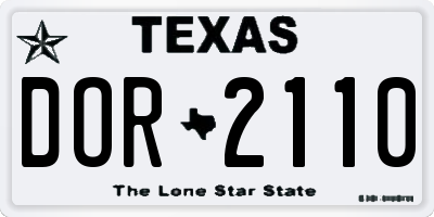 TX license plate DOR2110