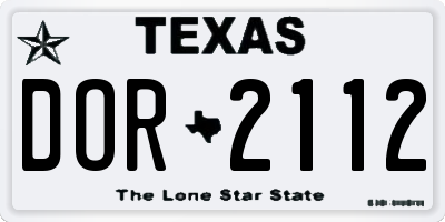 TX license plate DOR2112