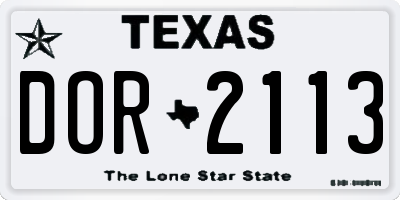 TX license plate DOR2113