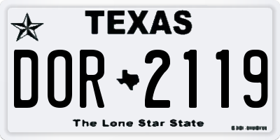TX license plate DOR2119