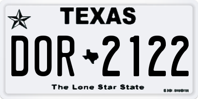 TX license plate DOR2122