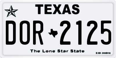 TX license plate DOR2125