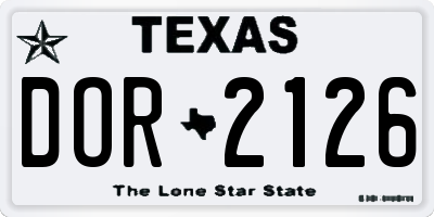 TX license plate DOR2126