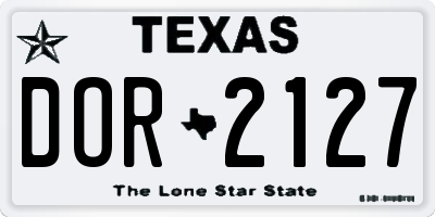 TX license plate DOR2127