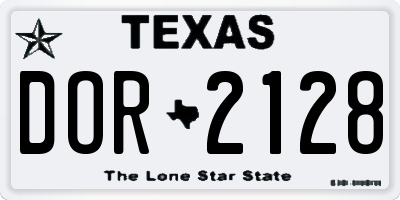 TX license plate DOR2128