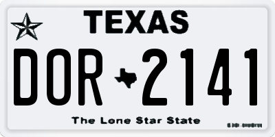 TX license plate DOR2141
