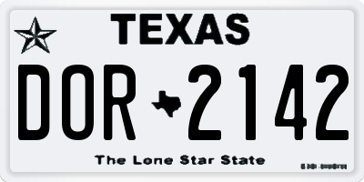 TX license plate DOR2142
