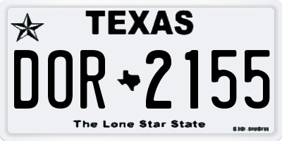 TX license plate DOR2155