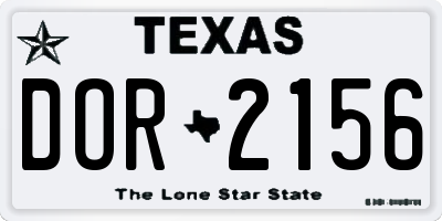 TX license plate DOR2156