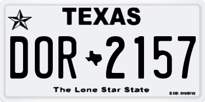 TX license plate DOR2157
