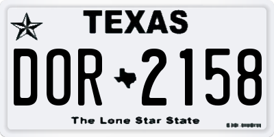 TX license plate DOR2158