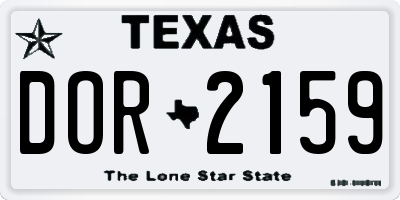 TX license plate DOR2159