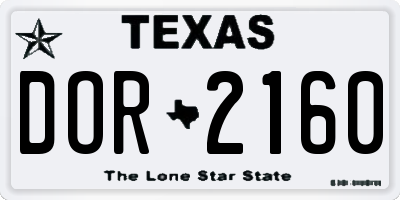 TX license plate DOR2160