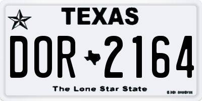 TX license plate DOR2164