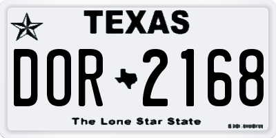 TX license plate DOR2168
