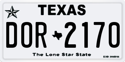 TX license plate DOR2170