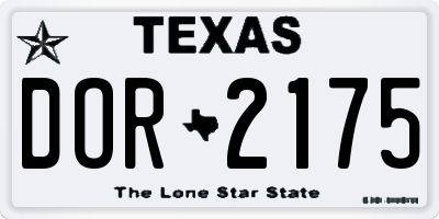 TX license plate DOR2175