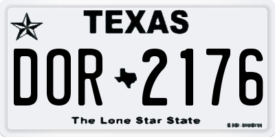 TX license plate DOR2176
