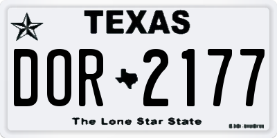 TX license plate DOR2177