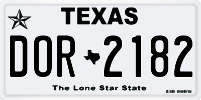 TX license plate DOR2182