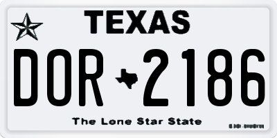 TX license plate DOR2186