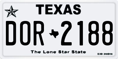 TX license plate DOR2188