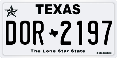 TX license plate DOR2197