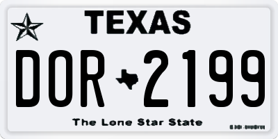 TX license plate DOR2199