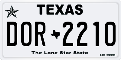 TX license plate DOR2210