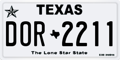 TX license plate DOR2211