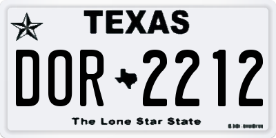 TX license plate DOR2212