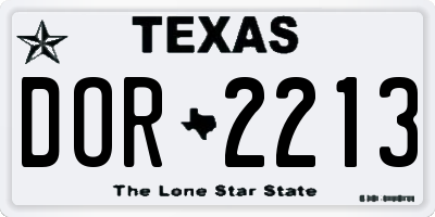 TX license plate DOR2213