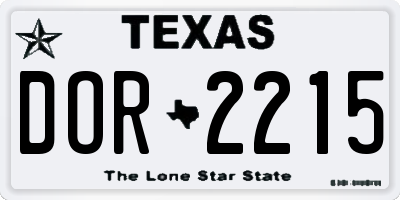 TX license plate DOR2215