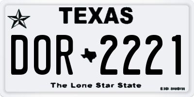 TX license plate DOR2221