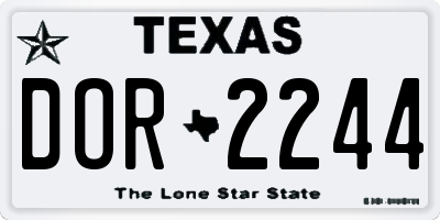 TX license plate DOR2244