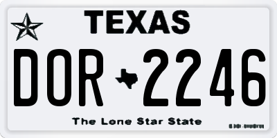 TX license plate DOR2246