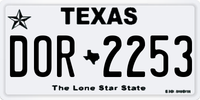TX license plate DOR2253
