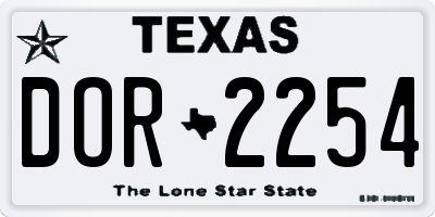 TX license plate DOR2254