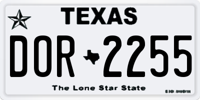 TX license plate DOR2255