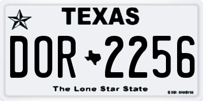 TX license plate DOR2256