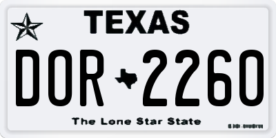 TX license plate DOR2260