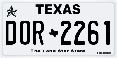 TX license plate DOR2261