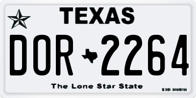 TX license plate DOR2264