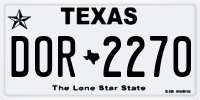 TX license plate DOR2270